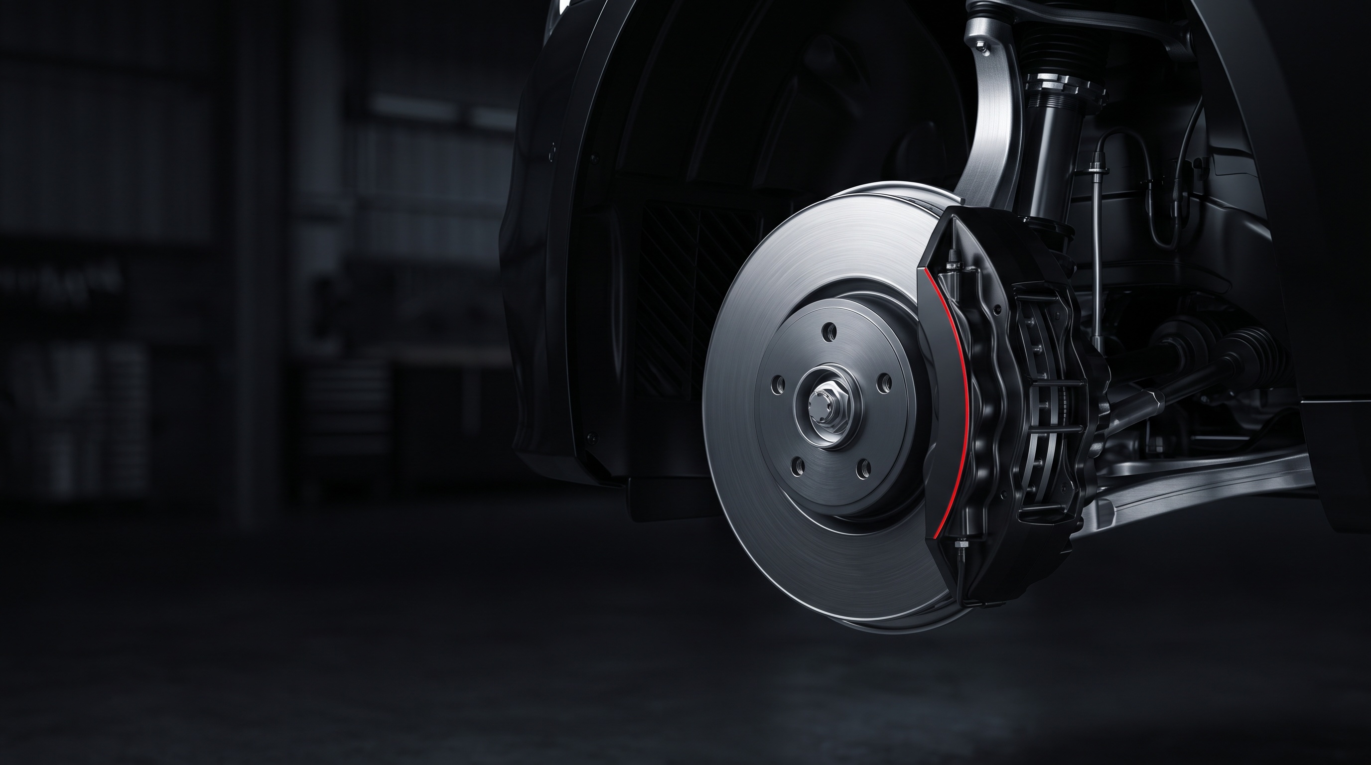 AI-generated image of a European vehicle brake rotor and suspension assembly